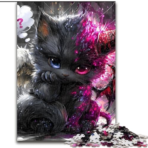 Puzzle 1000 Teile für Erwachsene, Teufelskätzchen-Puzzle, Familienaktivitätsspiel für Teenager, anspruchsvolles Denkspiel, 50x75cm von RZFWJL