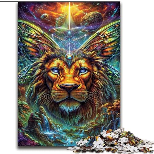 Puzzle 1000 Teile für Erwachsene, Tier-Löwenkunst, Lernspielzeug, einzigartige Geburtstags- und Geschenkideen für Kinder ab 14 Jahren (Größe 50x75cm) von RZFWJL