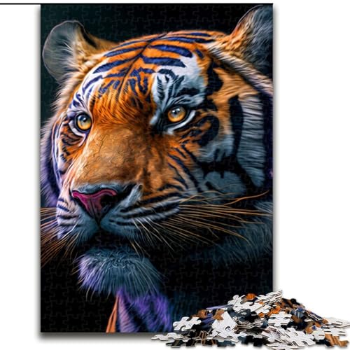 Puzzle 1000 Teile für Erwachsene, Tiger-Puzzle aus Holz, perfekt für Teenager und Sammler, ideale Heimdekoration und Reisegeschenk, 1000 Teile(50x75cm) von RZFWJL
