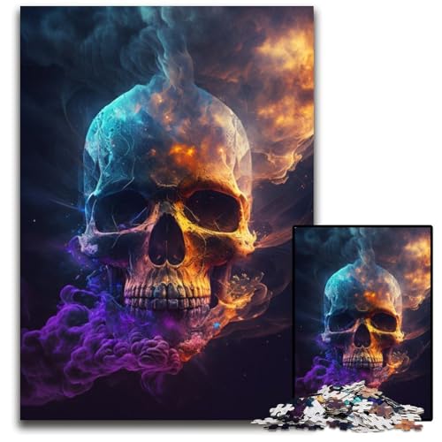 Puzzle 1000 Teile für Erwachsene, Totenkopf-Puzzle aus Pappe, anspruchsvolles DIY-Denkspiel, perfektes Familienspiel oder dekoratives Geschenk, 26x38cm/10,23x14,96 Zoll Puzzle 1000 Teile für Erwachsene, Totenkopf-Puzzle aus Pappe, anspruchsvolles DIY-Denkspiel, perfektes Familienspiel oder dekoratives Geschenk, 26x38cm/10,23x14,96 Zoll von RZFWJL