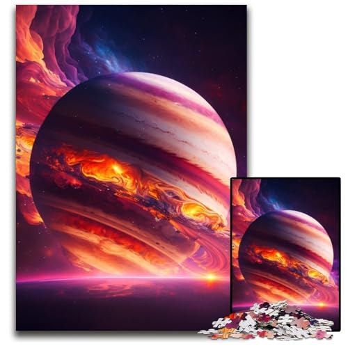Puzzle 1000 Teile für Erwachsene, Universum Jupiter, Holzpuzzle, anspruchsvolles DIY-Denkspiel, perfektes Familienspiel oder dekoratives Geschenk, 50x75cm/19,68x29,52 Zoll Puzzle 1000 Teile für Erwachsene, Universum Jupiter, Holzpuzzle, anspruchsvolles DIY-Denkspiel, perfektes Familienspiel oder dekoratives Geschenk, 50x75cm/19,68x29,52 Zoll von RZFWJL