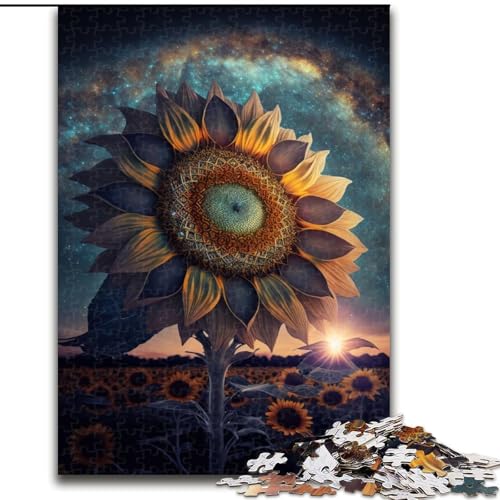 Puzzle 1000 Teile für Erwachsene, Universum-Sonnenblumen-Puzzle aus Holz, anspruchsvolles Denkspiel für Teenager, unterhaltsames interaktives Spiel für die ganze Familie, 1000 Teile(50x75cm) von RZFWJL