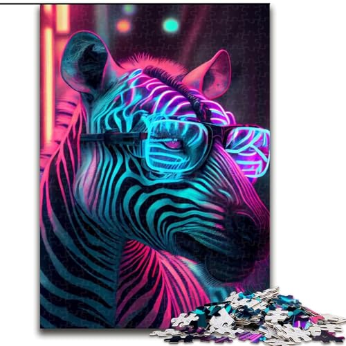 Puzzle 1000 Teile für Erwachsene, Zebra-Puzzle aus Holz, anspruchsvolles Denkspiel für Teenager, Familienspaß, DIY-Heimdekor-Geschenk, 1000 Stück(50x75cm) von RZFWJL