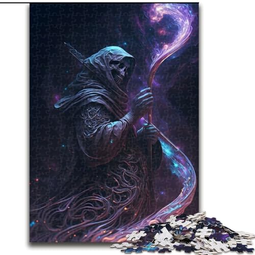 Puzzle 1000 Teile für Erwachsene, allgegenwärtiges Sensenmann-Puzzle aus Holz, interaktives Familienspiel, DIY-Heimdekoration, Gehirn-Herausforderung, Geschenk, 1000 Teile(50x75cm) von RZFWJL