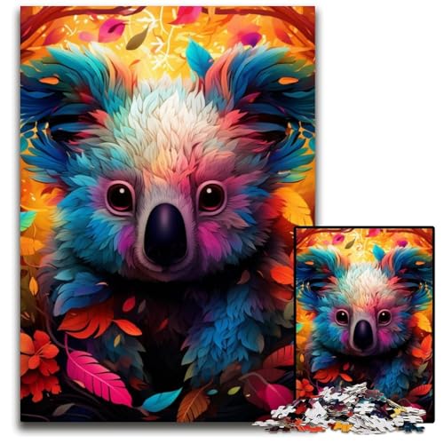 Puzzle 1000 Teile für Erwachsene, farbenfrohe Kunst, Koala-Puzzles für Erwachsene, Geburtstagsgeschenkidee, anspruchsvolles Denkspiel, 26x38cm/10,23x14,96 Zoll Puzzle 1000 Teile für Erwachsene, farbenfrohe Kunst, Koala-Puzzles für Erwachsene, Geburtstagsgeschenkidee, anspruchsvolles Denkspiel, 26x38cm/10,23x14,96 Zoll von RZFWJL