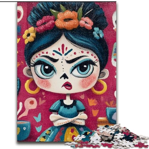 Puzzle 1000 Teile für Erwachsene, mexikanische Mädchen, für 14+, anspruchsvolles Spiel als Geschenk für die ganze Familie und Freunde (Größe 26x38cm) von RZFWJL
