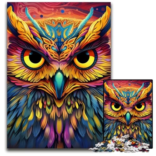 Puzzle 1000 Teile für Erwachsene, rosa Eule, Papppuzzle, anspruchsvolles DIY-Denkspiel, perfektes Familienspiel oder dekoratives Geschenk, 26x38cm/10,23x14,96 Zoll Puzzle 1000 Teile für Erwachsene, rosa Eule, Papppuzzle, anspruchsvolles DIY-Denkspiel, perfektes Familienspiel oder dekoratives Geschenk, 26x38cm/10,23x14,96 Zoll von RZFWJL