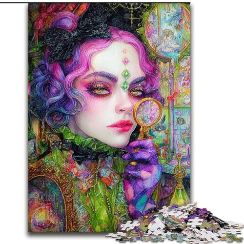 Puzzle 1000 Teile für Erwachsene, schönes Mädchen, für 14+, anspruchsvolles Spiel als Geschenk für die ganze Familie und Freunde (Größe 26x38cm) von RZFWJL