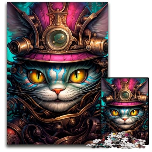 Puzzle 1000 Teile für Erwachsene „Die Katze mit dem Hut“ aus Pappe, anspruchsvolles DIY-Denkspiel, perfektes Familienspiel oder dekoratives Geschenk, 26x38cm/10,23x14,96 Zoll Puzzle 1000 Teile für Erwachsene „Die Katze mit dem Hut“ aus Pappe, anspruchsvolles DIY-Denkspiel, perfektes Familienspiel oder dekoratives Geschenk, 26x38cm/10,23x14,96 Zoll von RZFWJL