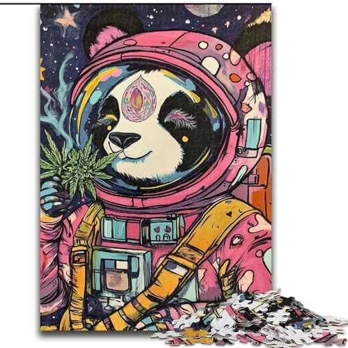 Puzzle 1000 Teile für Erwachsene Astronaut Panda, für 14+, anspruchsvolles Spiel als Geschenk für die ganze Familie und Freunde (Größe 50x75cm) von RZFWJL