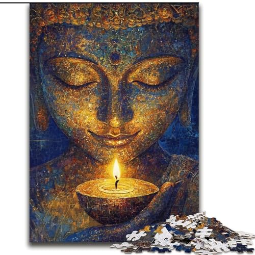 Puzzle 1000 Teile für Erwachsene Buddha-Kunst, für 14+, anspruchsvolles Spiel als Geschenk für die ganze Familie und Freunde (Größe 26x38cm) von RZFWJL