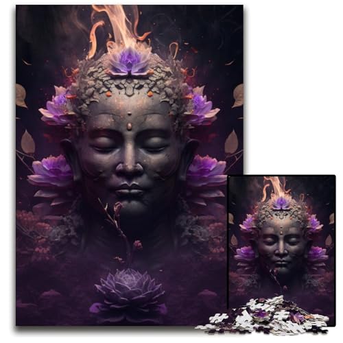 Puzzle 1000 Teile für Erwachsene Buddha-Puzzles für Erwachsene Geschenk für Männer und Frauen, Alltag und besondere Anlässe 26x38cm/10,23x14,96 Zoll von RZFWJL