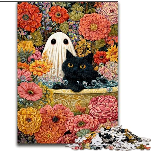 Puzzle 1000 Teile für Erwachsene Cat and Soul, für 14+, anspruchsvolles Spiel als Geschenk für die ganze Familie und Freunde (Größe 50x75cm) von RZFWJL