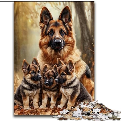 Puzzle 1000 Teile für Erwachsene Deutscher Schäferhund Puzzle Spiel für Erwachsene Geschenk Familieninteraktives Spiel Gehirnherausforderung Geschenk 50X75CM von RZFWJL