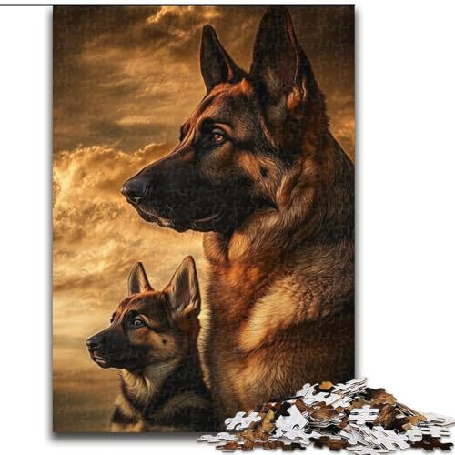 Puzzle 1000 Teile für Erwachsene Deutscher Schäferhund Puzzle Spiel für Erwachsene Geschenk Familieninteraktives Spiel Gehirnherausforderung Geschenk 50X75CM von RZFWJL