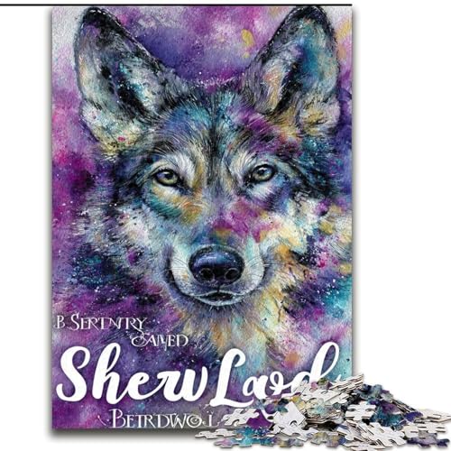 Puzzle 1000 Teile für Erwachsene Fantasy Wolf, für 14+, anspruchsvolles Spiel als Geschenk für die ganze Familie und Freunde (Größe 26x38cm) von RZFWJL