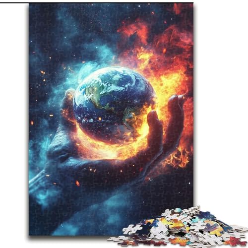 Puzzle 1000 Teile für Erwachsene Flaming Earth Puzzle Spiel für Erwachsene Geschenk Familieninteraktives Spiel Gehirnherausforderung Geschenk 50X75CM von RZFWJL