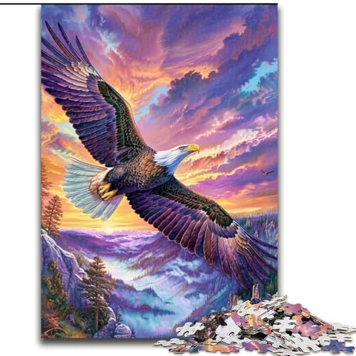 Puzzle 1000 Teile für Erwachsene Fliegender Adler Puzzle Familienaktivitätsspiel für Teenager, anspruchsvolles Denkspiel 50X75CM von RZFWJL