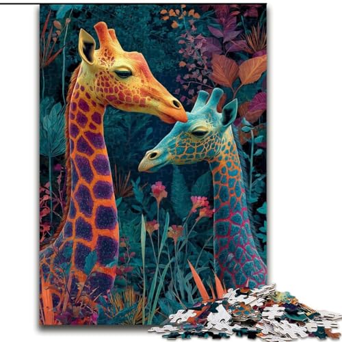 Puzzle 1000 Teile für Erwachsene Giraffenpaar, für 14+ Anspruchsvolles Spiel als Geschenk für die ganze Familie und Freunde (Größe 26x38cm) von RZFWJL