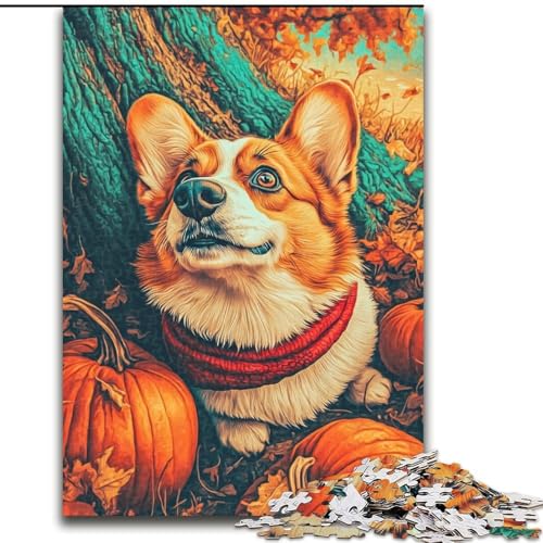 Puzzle 1000 Teile für Erwachsene Happy Corgi, für 14+, anspruchsvolles Spiel als Geschenk für die ganze Familie und Freunde (Größe 50x75cm) von RZFWJL