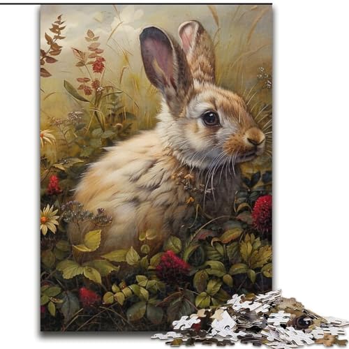 Puzzle 1000 Teile für Erwachsene Kaninchen-Puzzle Familienaktivitätsspiel für Teenager, anspruchsvolles Denkspiel 50X75CM von RZFWJL