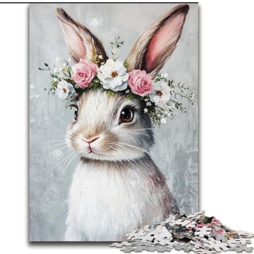 Puzzle 1000 Teile für Erwachsene Osterhasen-Puzzle Spiel für Erwachsene Geschenk Familieninteraktives Spiel Gehirnherausforderung Geschenk 50X75CM von RZFWJL