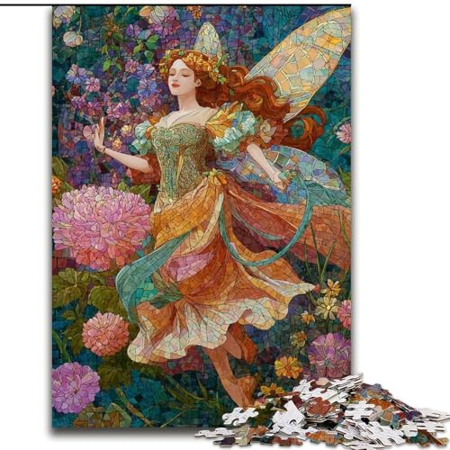 Puzzle 1000 Teile für Erwachsene Schmetterlingsmädchen, für 14+, anspruchsvolles Spiel als Geschenk für die ganze Familie und Freunde (Größe 50x75cm) von RZFWJL