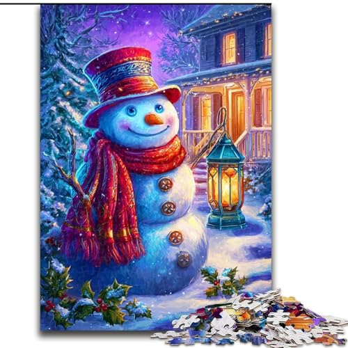 Puzzle 1000 Teile für Erwachsene Schneemann, Lernspielzeug, einzigartige Geburtstags- und Geschenkideen für Kinder ab 14 Jahren (Größe 26x38cm) von RZFWJL