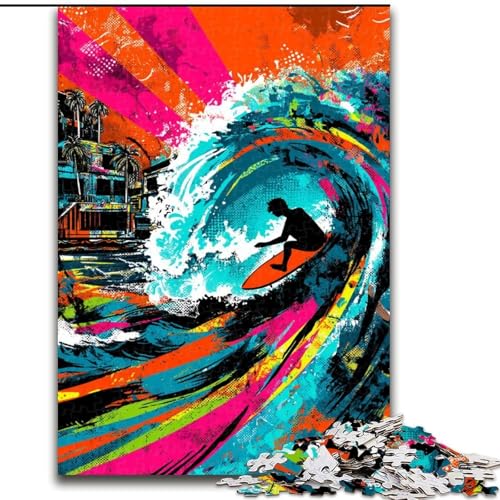 Puzzle 1000 Teile für Erwachsene Surf Graffiti, für 14+, anspruchsvolles Spiel als Geschenk für die ganze Familie und Freunde (Größe 50x75cm) von RZFWJL