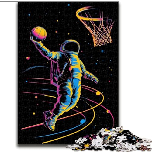 Puzzle 1000 Teile für Erwachsene und Jugendliche, Astronauten beim Basketballschießen, für Kinder ab 14 Jahren, Heimdekoration als Geschenk für die ganze Familie und Freunde (Größe 50x75cm) von RZFWJL