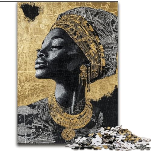 Puzzle 1000 Teile für Erwachsene und Jugendliche, afrikanische Frau, für Alter 14 Jahre und älter, Heimdekoration als Geschenk für die ganze Familie und Freunde (Größe 26x38cm) von RZFWJL