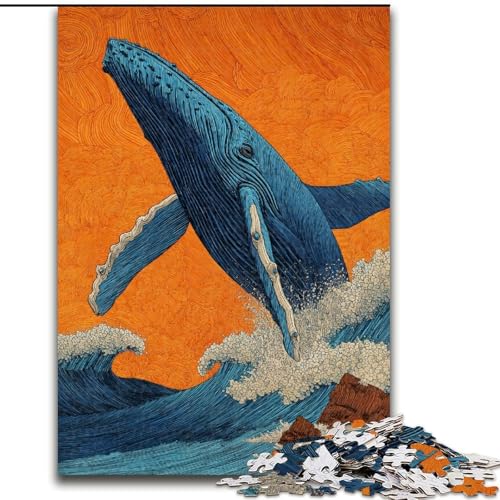 Puzzle 1000 Teile für Erwachsene und Jugendliche, geheimnisvoller Wal, für Kinder ab 14 Jahren, Heimdekoration als Geschenk für die ganze Familie und Freunde (Größe 50x75cm) von RZFWJL