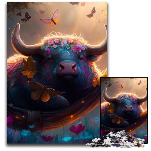 Puzzle 1000 Teile für Erwachsene. Wunderschöne Yak-Holzpuzzles für Erwachsene. Perfekt für Familienspaß an Weihnachten, Thanksgiving, Geburtstagen und Ostern. 50x75cm/19,68x29,52 Zoll von RZFWJL
