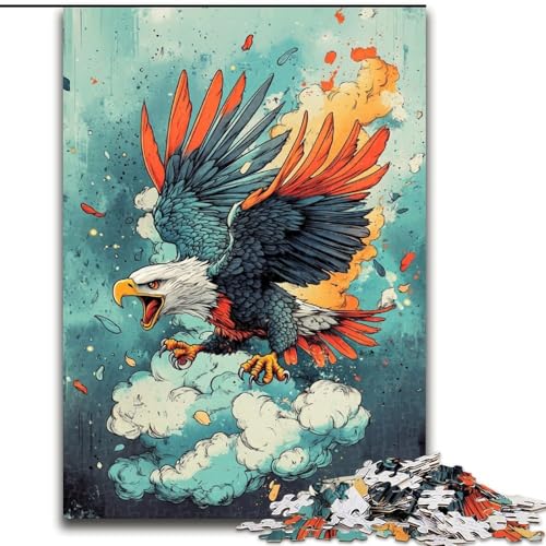 Puzzle 1000 Teile für Teenager, Adler in den Wolken, ab 14 Jahren, Heimdekoration als Geschenk für die ganze Familie und Freunde (Größe 50x75cm) von RZFWJL