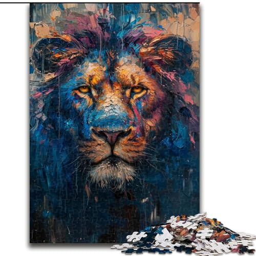 Puzzle 1000 Teile für Teenager, Geschenke, Löwen-Ölgemälde, für Kinder ab 14 Jahren, Heimdekoration als Geschenk für die ganze Familie und Freunde (Größe 50x75cm) von RZFWJL