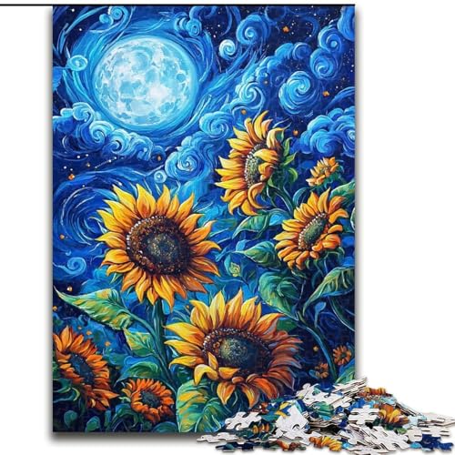 Puzzle 1000 Teile für Teenager, Geschenke, Sonnenblume, für Kinder ab 14 Jahren, Heimdekoration als Geschenk für die ganze Familie und Freunde (Größe 50x75cm) von RZFWJL