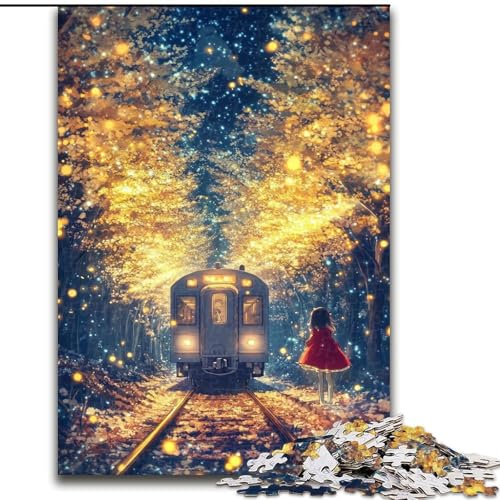 Puzzle 1000 Teile für Teenager, Golden Train, Trainieren Sie Ihr Gehirn und Ihre Hände, einzigartige Geburtstags- und Geschenkideen für Kinder ab 14 Jahren (Größe 26x38cm) von RZFWJL