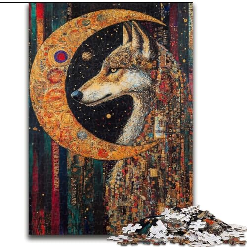 Puzzle 1000 Teile für Teenager, Wolfskunst, Geschenke für Kinder ab 14 Jahren, Heimdekoration als Geschenk für die ganze Familie und Freunde (Größe 50x75cm) von RZFWJL