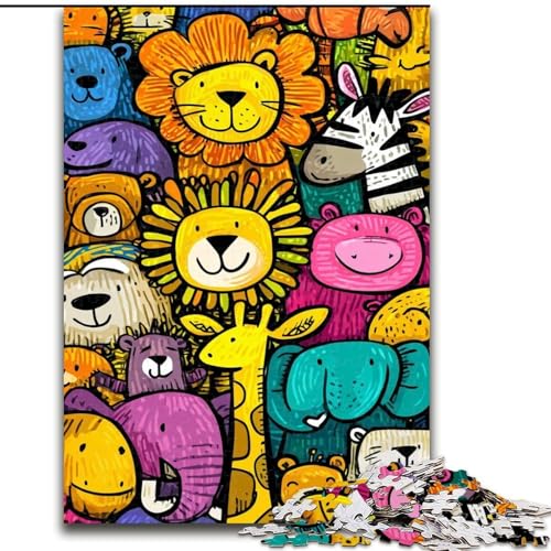 Puzzle 1000 Teile für Teenager Geschenke Tierwelt, für Alter 14 Jahre und älter, Wohndeko als Geschenk für die ganze Familie und Freunde (Größe 26x38cm) von RZFWJL