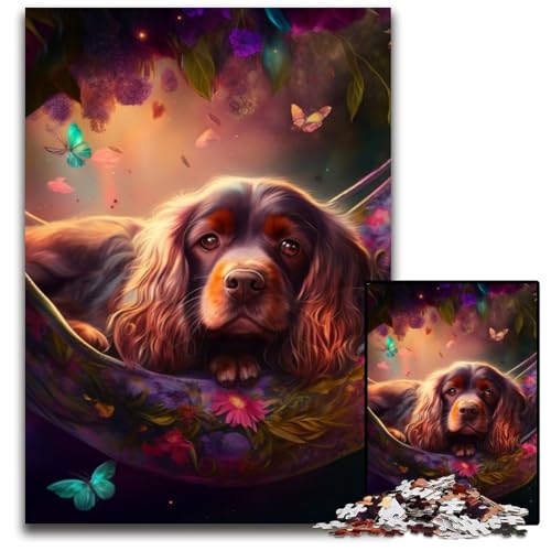 Puzzle für 1000 Teile,wunderschöner englischer Cocker Spaniel,schwierige Puzzles für Erwachsene,ideal für Liebhaber,perfektes Weihnachts-,Neujahrs-,Valentinstagsgeschenk,50x75cm/19,68x29,52 Zoll Puzzle für 1000 Teile,wunderschöner englischer Cocker Spaniel,schwierige Puzzles für Erwachsene,ideal für Liebhaber,perfektes Weihnachts-,Neujahrs-,Valentinstagsgeschenk,50x75cm/19,68x29,52 Zoll von RZFWJL