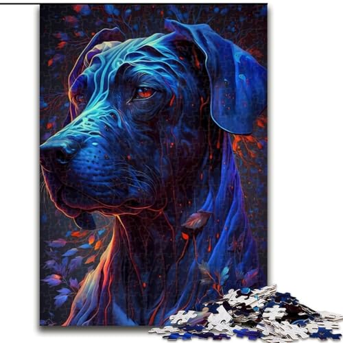 Puzzle für Erwachsene, 1000 Deutsche Dogge-Puzzles aus Holz, ideal für Büro, Schlafzimmer, Wohnzimmerdekoration, 1000 Teile(50x75cm) von RZFWJL