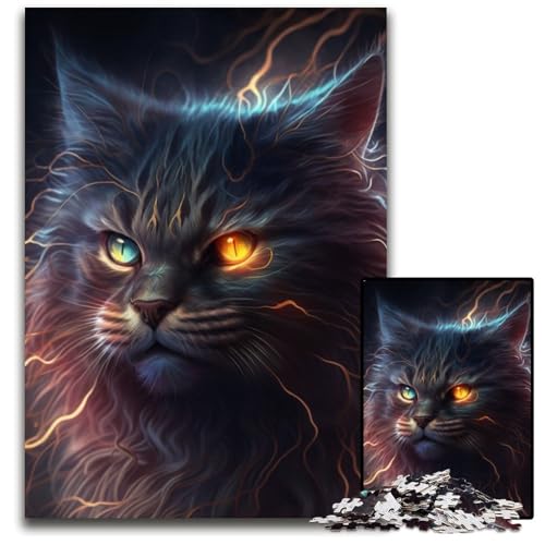 Puzzle für Erwachsene, 1000 Fantasy-Katzen-Puzzles für Erwachsene zur Heimdekoration, ideales Weihnachts- und Neujahrsgeschenk für Teenager, 26x38cm/10,23x14,96 Zoll von RZFWJL