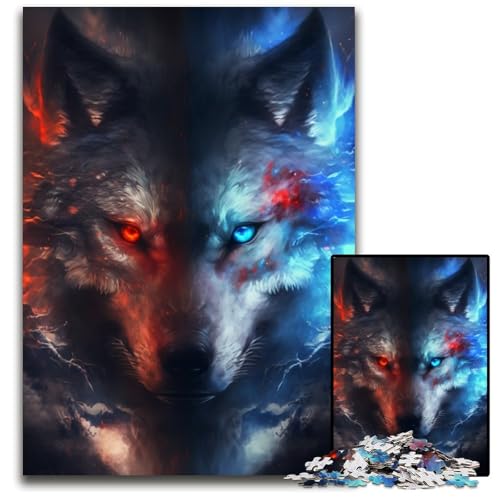 Puzzle für Erwachsene, 1000 Fantasy-Wolf-Puzzles für Erwachsene, perfekt für Teenager, Familienzusammenhalt, Denksportaufgabe und DIY-Heimdekor-Geschenk, 26x38cm/10,23x14,96 Zoll von RZFWJL