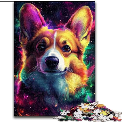 Puzzle für Erwachsene, 1000 Galaxy Corgi-Puzzles aus Pappe, interaktives Familienspiel, Heimdekoration zum Selbermachen, anspruchsvolles Denkspiel als Geschenk, 1000 Teile(26x38cm) von RZFWJL