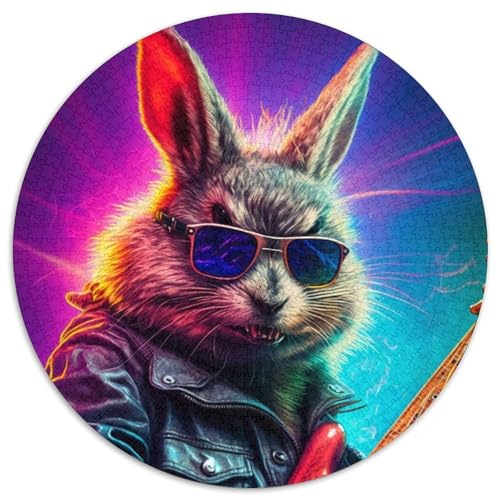 Puzzle für Erwachsene, 1000 Gitarren-Kaninchen-Puzzles für Erwachsene, Eltern, Partner, Freunde – ab 14 Jahren, 67,5 x 67,5 cm von RZFWJL