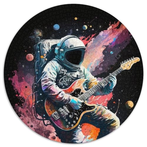 Puzzle für Erwachsene, 1000 Puzzles mit Astronauten, der Gitarre spielt, für Erwachsene, Eltern, Partner, Freunde – ab 14 Jahren, 67,5 x 67,5 cm von RZFWJL