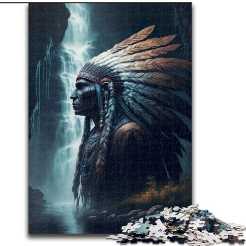 Puzzle für Erwachsene, 1000 Puzzles mit Häuptlingen der amerikanischen Ureinwohner, aus Holz, ideal für Büro, Schlafzimmer, Wohnzimmerdekoration, 1000 Teile(50x75cm) von RZFWJL