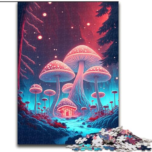 Puzzle für Erwachsene, 1000 Puzzles mit Psychedelischer Pilzkunst, aus Pappe, entspannende Unterhaltung, Heimdekoration, 1000 Teile(26x38cm) von RZFWJL