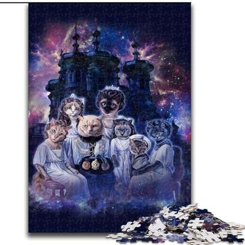 Puzzle für Erwachsene, 1000 Royal Cats, aus Pappe, interaktives Familienspiel, Heimdekoration zum Selbermachen, anspruchsvolles Denkspiel als Geschenk, 1000 Teile(26x38cm) von RZFWJL