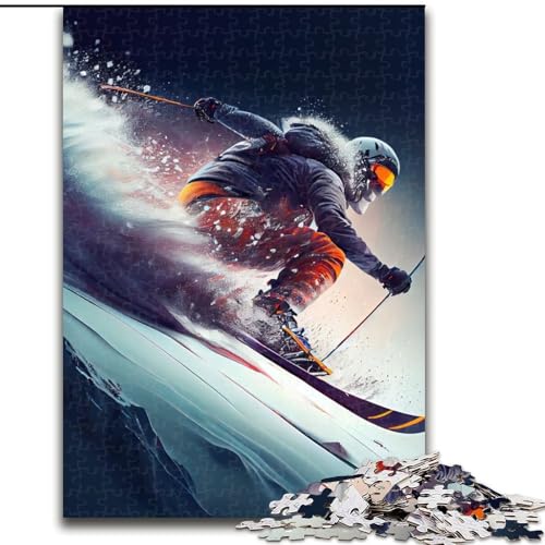 Puzzle für Erwachsene, 1000 Ski-Vintage-Ski-Puzzles aus Pappe, Geburtstagsgeschenkidee, anspruchsvolles Denkspiel, 1000 Teile(26x38cm) von RZFWJL